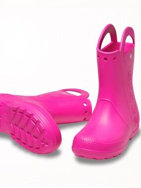 CROCS Bright Pink Kids' Handle-It Rain Boot